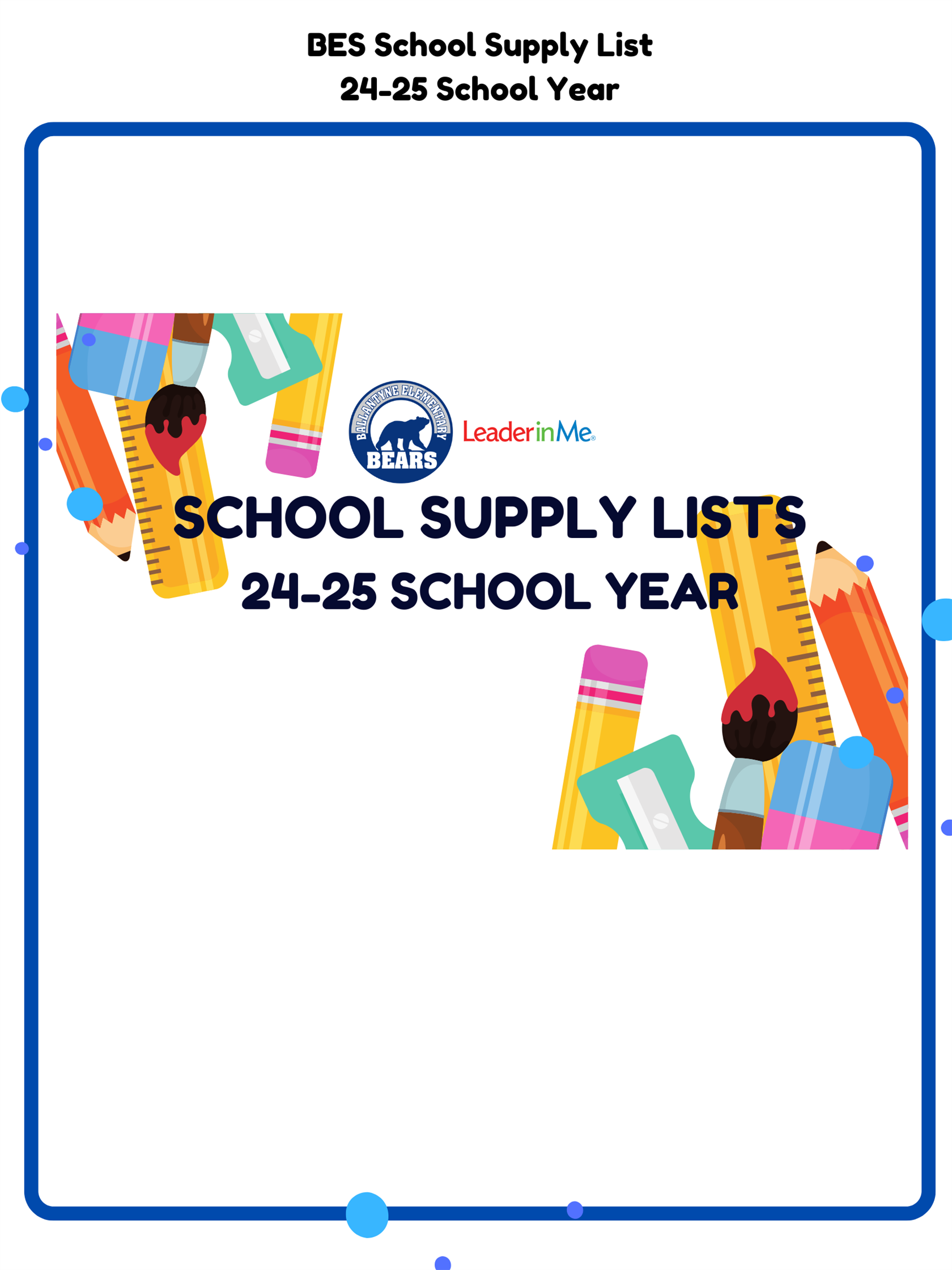  School Supply Lists 24-25 School Year